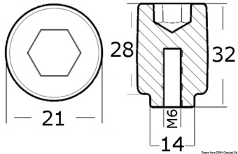 Osculati 43.260.05 - Zinc Anode Cylinder 80/225 HP