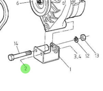 Nanni Diesel 970307495 - Alternator Mounting Bolt for HE and TDI Engines