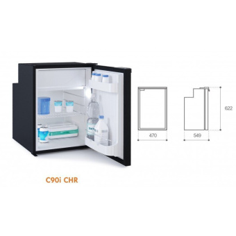 Vitrifrigo 0400-0514 - C75L CHR Black Refrigerator