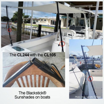 Clamcleat CL244 Aluminium Boom Cleat & Clamp Set for Windsurf Booms, Flag Poles & Tubes