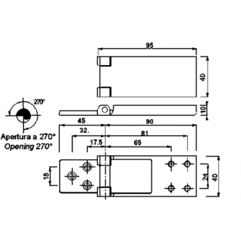 Foresti & Suardi Flat Hinges 95x40 mm