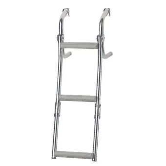 Nuova Rade 29398 - Foldable Ladder For Narrow Transom, 2+1 Steps, Stainless Steel 316, 90⁰, L575xW215mm