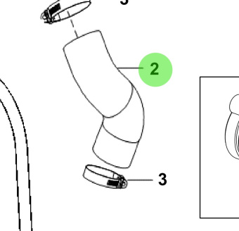 Bukh 00130-2S404 - Sea Water Pump Outlet Hose for S270J Engines