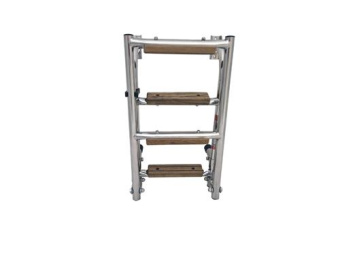 Hollex Foldable Swimming Ladder AISI316 2+2 Steps Teak