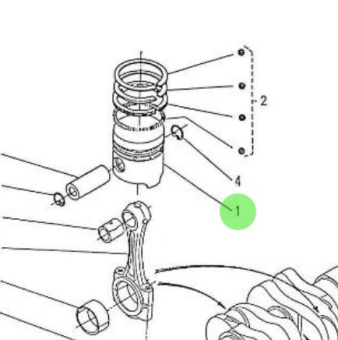 Nanni Diesel 970151550 - Standard Piston for HE Series Engines