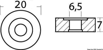 Suzuki 11130-94600 & Evinrude & OMC & Selva Magnesium Washer Anode 20x7 mm - Osculati 43.823.93