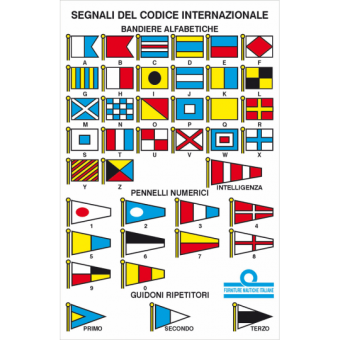 ERREGRAFICA Self-Adhesive International Code of Signals Flag Table, 110×160 mm