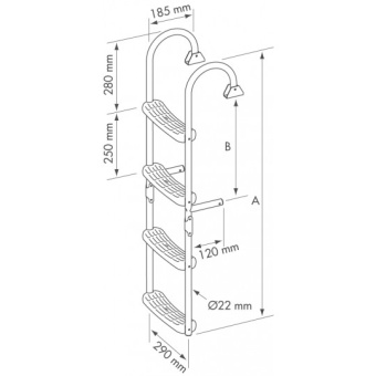 Plastimo Folding Ladders With 2 Fixed + 3 Mobile Steps