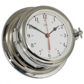 Schatz Clock Quartz Midi Brass Chrome Ø155 mm