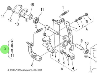 Nanni Diesel 970313471 - Governor Fork Lever Assembly for Speed Regulator Systems