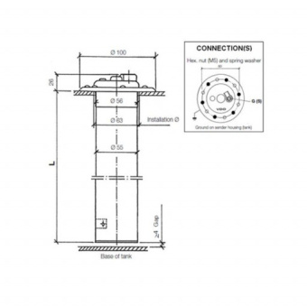 VDO X10224009019VA - Metal Robust Ø80mm Dip Tube - 781mm