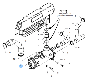 Vetus 08-00023 - Heat Exchanger Assembly D2009