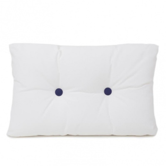 White Cushion with Blue Buttons 55x35 cm