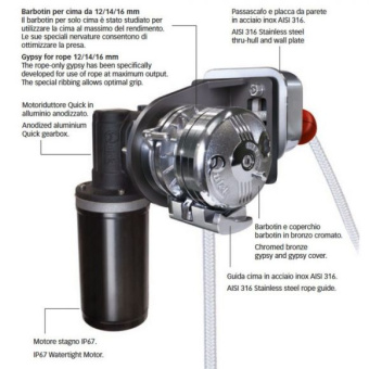 Quick FSBL20612FY5B00 - BL2 P 612F Y Windlass 600W 12V 5/16'' FF