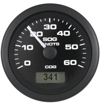 Veethree 781372PDFE - Premier Pro Gps Speedo Meter 60 Knots, Black With Black Bezel