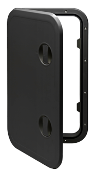 Allpa Plastic Hatch, 606x357mm, 180°, Removable, Black