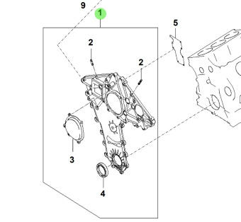 Bukh 21360-3A100 - Front Timing Chain Cover Assembly for S270J Engines