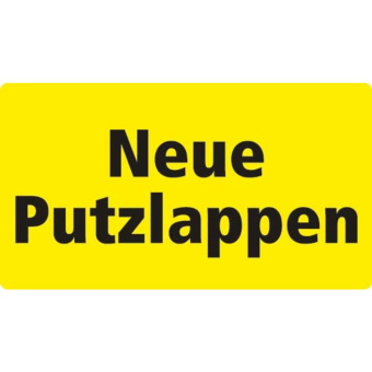 Marine New Cleaning Cloths Identification Sticker "Neue Putzlappen", German, Soft PVC, 180×100 mm