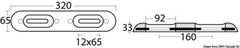Osculati 43.912.13 - Aluminium Anode for Bolt Mounting 320x65 mm