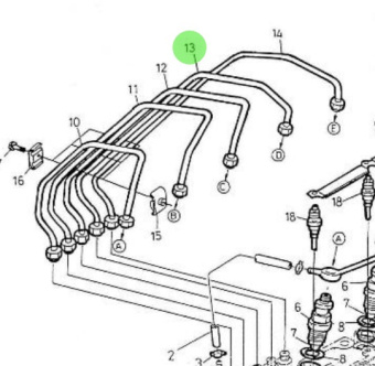 Nanni Diesel 970307764 - Fuel Injection Pipe for 5.280HE Engines