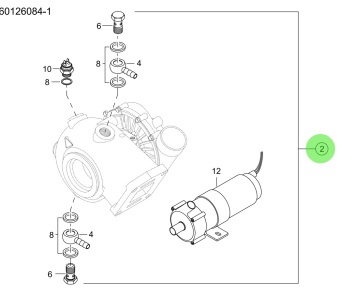 Steyr 2178774-0 - Hot Water Fitting Kit With Circulation Pump for Water-Cooled Turbo Steyr Engines