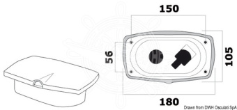 Osculati New Edge White Door Boat Shower with Boris Mixer and Push-Button Shower Head 180x105 mm with Stainless Steel Hose 4 meter - 15.158.21