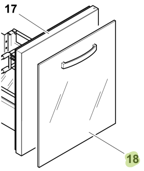 Isotherm SGA00101AA – Blue Glass Door Panel for DR49 Drawer Refrigerator