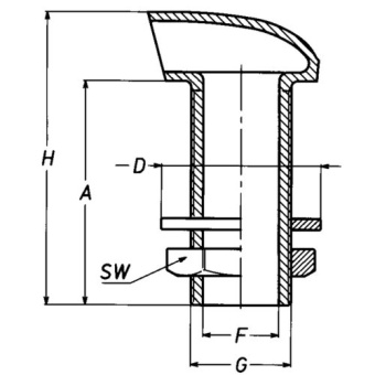 Allpa Chromed Brass Scupper, 1"