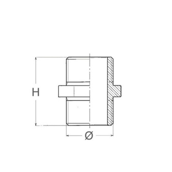 Guidi Bronze Reducing Nipple M-M 1"X3/4
