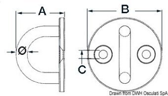 Osculati 39.323.01 - Plate with U-bolt 5 mm