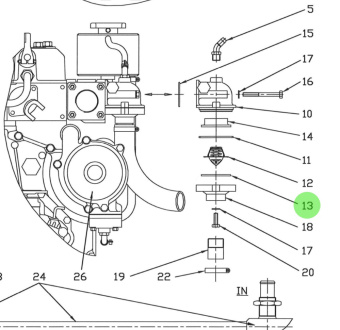 Bukh 000E7137 - Thermostat Gasket for DV36 and DV48 Keel Cooling
