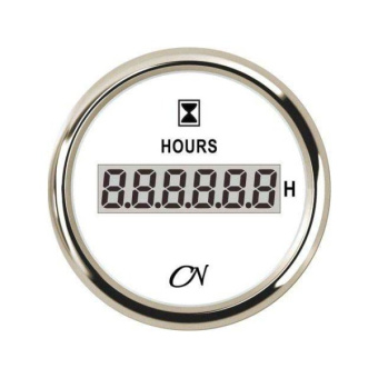 Digital Hour Meter - White Dial, Chromium Bezel, Scale 0 - 99999.9