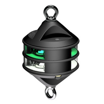Lopolight 300-112+15G2-H2C-B-P - Navigation Light 3NM 360° White/Green, Hoist, Black Anodized