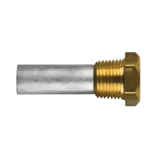 Tecnoseal 352142 Kohler Zinc Pencil Anode Ø16x38 mm with 1/2" NPT Brass Plug
