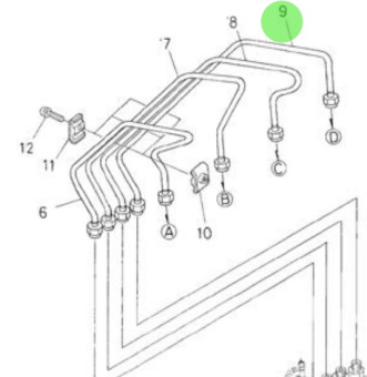 Nanni Diesel 970307392 - Fuel Injection Pipe for HE and N4 Engines