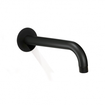 Barka 03.11.02001 - Matt Black Painted Brass Bulkhead Mounting Fixed Spout With Aerator