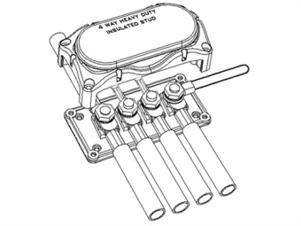 BEP 704-4S/A - Power Terminal, 4 Connections Insulated