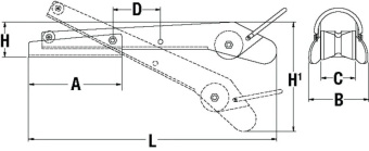 Maxwell P104340 Extendable Self-Launching Hinged Bow Roller