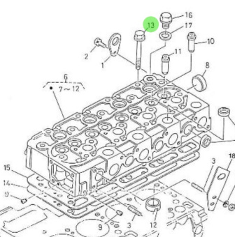 Nanni Diesel 970301941 - Cylinder Head Bolt for 4.190HE Engines