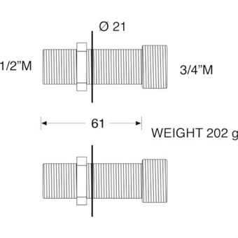 BARKA Mounting Reducer 60mm 3/4 x 1/2