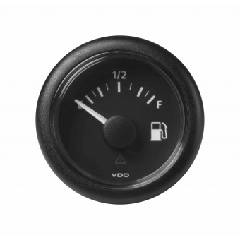 VDO A2C60001053 - Bulk Fuel Level Gauge E-F, 240 - 33.5 Ω Black ViewLine 52 mm