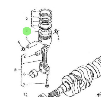 Nanni Diesel 970310436 - Engine Piston for 5.250TDI Engines