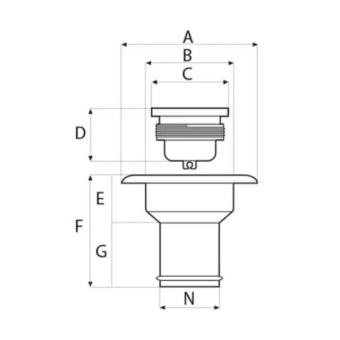 Nuova Rade 196265 - Plastic Deck Filler Ø38mm For Fuel, Flip Top