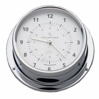 Barigo Polished Stainless Steel Clock With Radio Silence