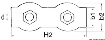 Osculati 04.512.05 - SS Double Clamp 5 mm