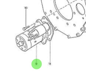 Nanni Diesel 970497303 - 12V 0.8 kW Starter Motor for HE Series Engines