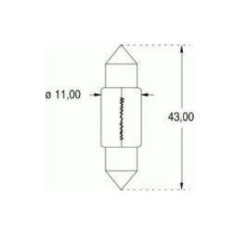 Festoon Bulb 12V 5W 11X44