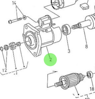 Nanni Diesel 970310970 - Starter Bracket Assembly for 4.330TDI and 4.340TDI Engines