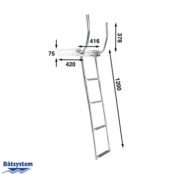Båtsystem BKTH74 - Stainless Steel Ladder, Folding with Handles, 4 Steps