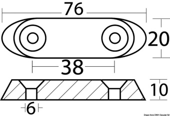 Evinrude 5031538 & OMC 40/50 HP 4ST Zink Plate Anode - Osculati 43.274.00